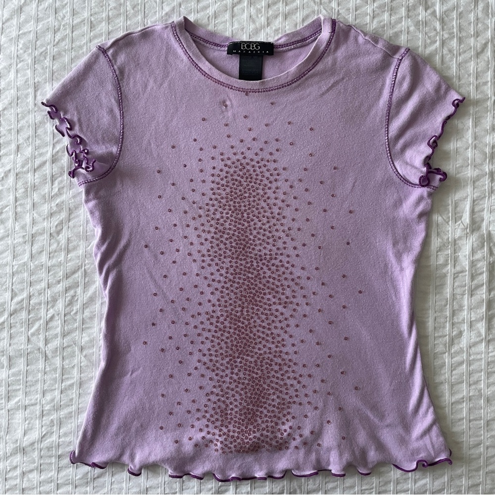 BCBGMaxAzria Vintage Purple Fitted Baby Tee